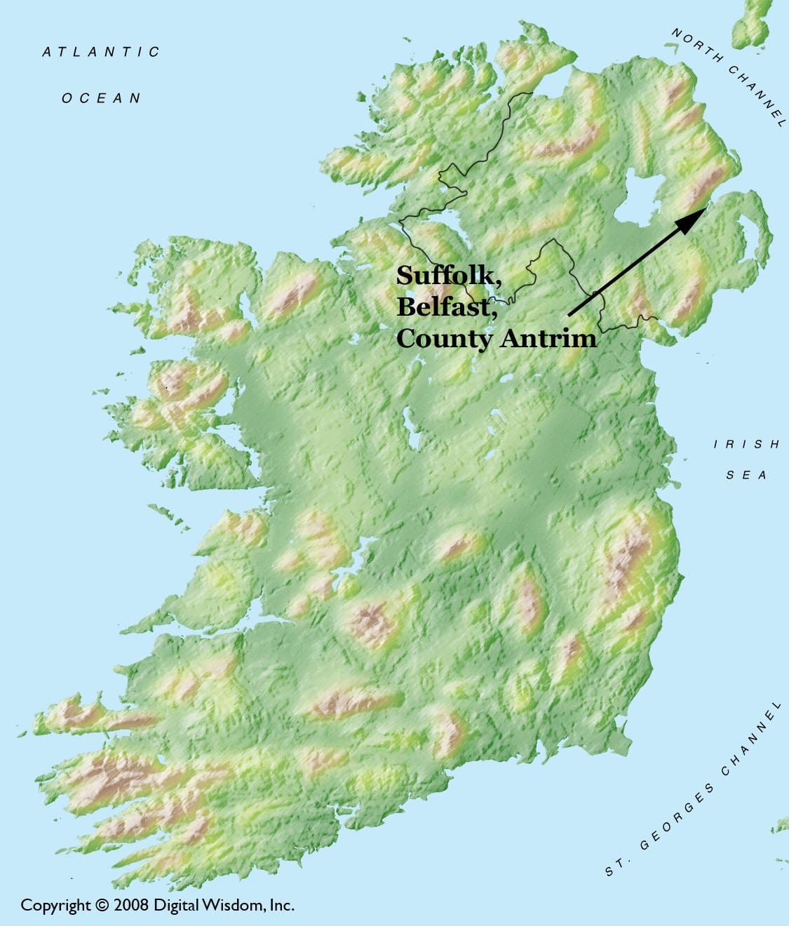 belfast, Kuzey İrlanda harita