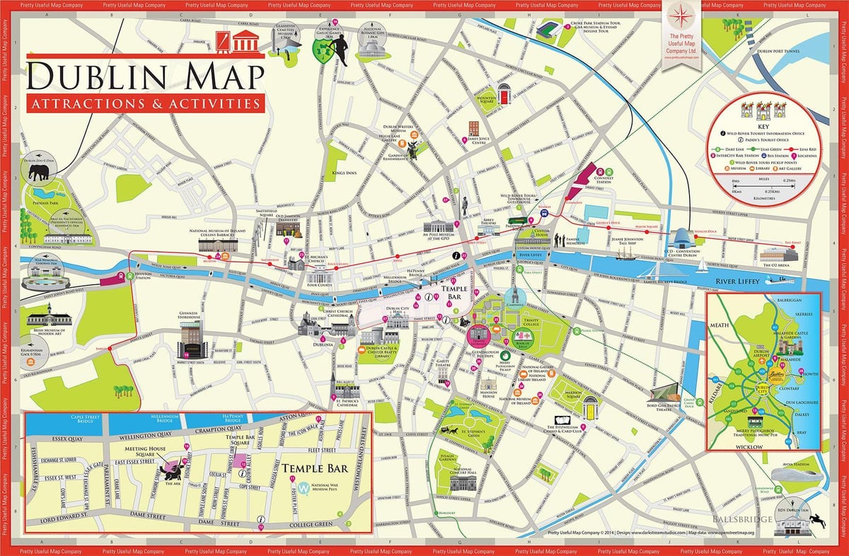 dublin haritası İrlanda turistik