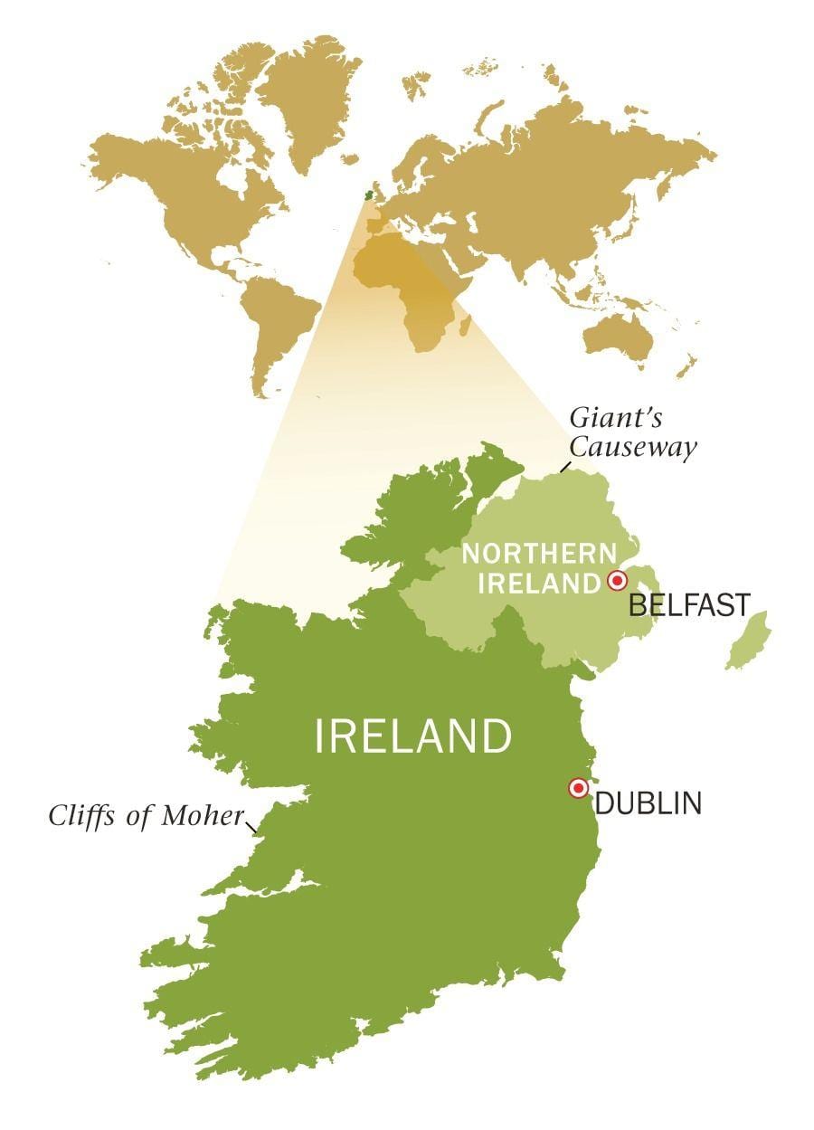 emerald ısle Irlanda haritası