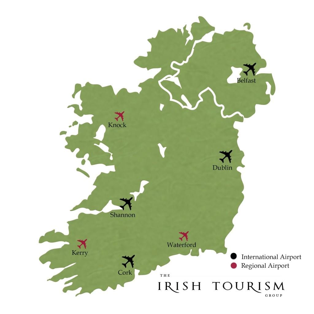 Güney haritası İrlanda havaalanları