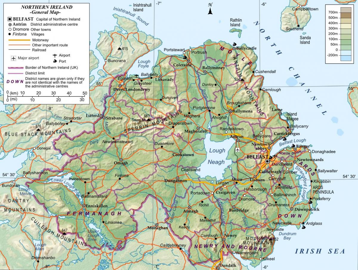 Kuzey İrlanda haritası 