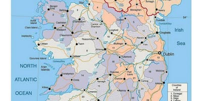 İrlanda şehirleri haritası 