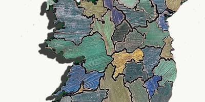 İrlanda haritası ahşap harita 
