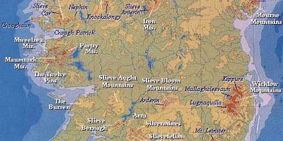 İrlanda Dağları haritası 