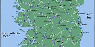 İrlanda haritası sürüş mesafesi göster