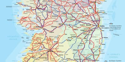 İrlanda otobüs güzergahları harita