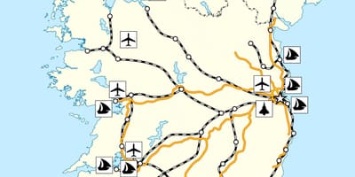 İrlanda ulaşım haritası 