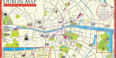 Dublin haritası İrlanda turistik