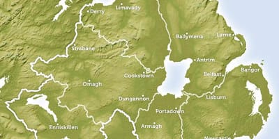 Kuzey İrlanda'da nehir haritası 