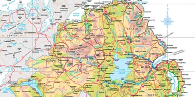 Kuzey İrlanda turistik haritası