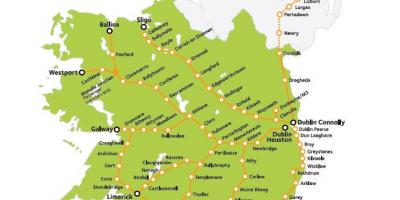 İrlanda haritası demiryolu Seyahat 